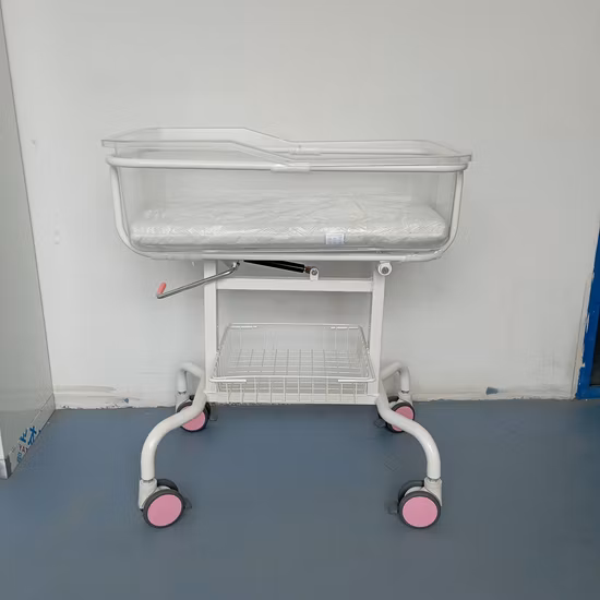 Cama de bebê médica ABS importada de aço de alta qualidade para uso recém-nascido berço hospitalar para venda