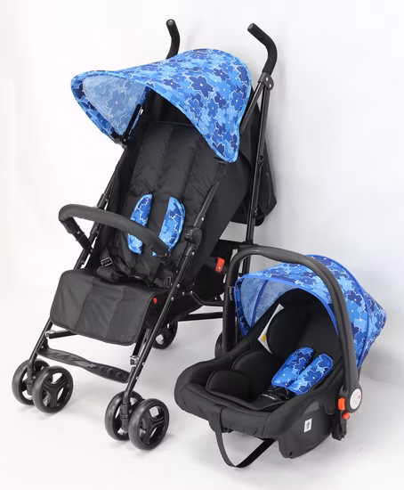 Carrinho de bebê de luxo com sistema de viagem estilo europeu, guarda-chuva dobrável para bebês 2 em 1